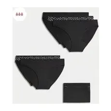 Womens M&S Collection 5pk Heavy Absorbency Period Bikini Knickers Bundle - Black, Black - 10
