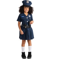 Dress Up America Mädchen-Polizistenkostüm – Halloween-Polizistenkostüm für Kinder – Set aus Kleid, Mütze und Gürtel