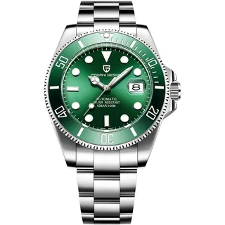 Pagani Design Herren-Uhren, automatische mechanische Armbanduhr für Herren, 100 m wasserdicht, Edelstahl, modisch, lässig, Business-Kleid, Analog-Uhr, Mann SUB Homage