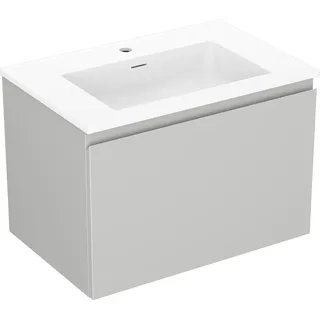 Mexen Orio Badezimmerschrank 70 cm mit Waschbecken Otis, 1 Schublade, grau matt/weiß matt - 91A10-07047-1-BF62-W18M01