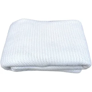 Family Bedding Weiße Baumwolldecke – atmungsaktive, leichte Sommerdecke für Erwachsene – weicher Wende-Bettüberwurf (180 x 230 cm)