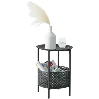 [en.casa] Beistelltisch Kruibeke , Schwarz , Holzwerkstoff , 25x46x25 cm , Wohnzimmer, Wohnzimmertische, Beistelltische
