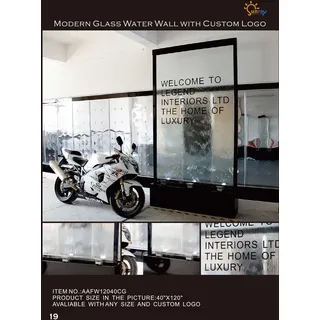 Trennwand Wasserwand Säule Wände LED 100x300 cm Wasserwände Waterwall - Transparent