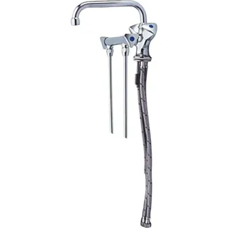 BieTal® Spülbeckenhahn Mischbatterie Hochdruck 2 Becken mit 20 cm Unterspülung - Weiß