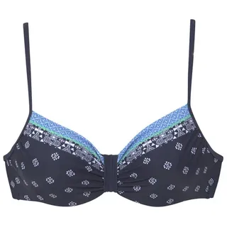 LASCANA Bügel-Bikini-Top »Jimer« im modischen Print, blau