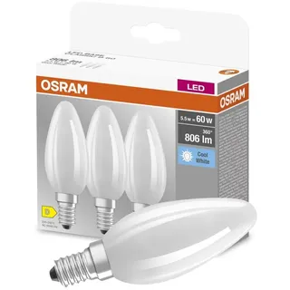 osram homelighting LED-Kerze 5,5 W E14 Kaltweiß 3 St.