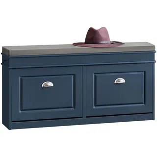 SoBuy Schuhbank 104 x 52 x 24 cm mit 2 Schubladen Blau