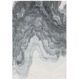 Kunstloft Teppich Mara Grau 120x170 cm , Textil , Abstrakt , Rechteckig , 120x1 cm , Gots , waschbar , Teppiche und Böden, Teppiche