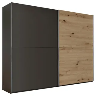 SchlafKONTOR Schwebetürenschrank Mesio 270 x 210 x 60 cm Grau/Eiche Artisan
