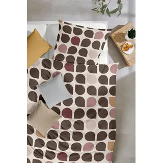 Primera Mako-Satin Tropfen Braun 135 x 200 cm + 80 x 80 cm