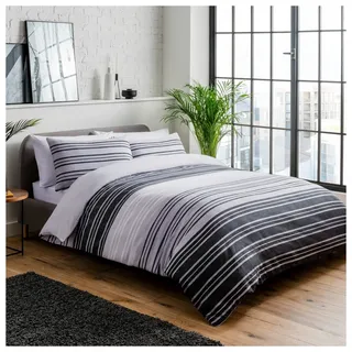 Sleepdown Bettdecke, Baumwolle Polyester, schwarz/grau, Einzelbett