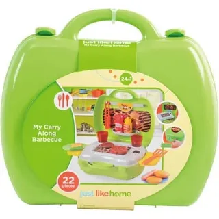 Bongers spielt meinen tragbaren Grill, einen Grill in einem leicht zu transportierenden Koffer