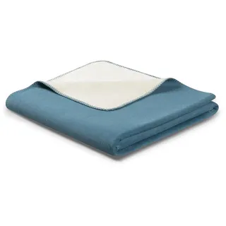 Biederlack Wohndecke Doubleface 150 x 200 cm Blau