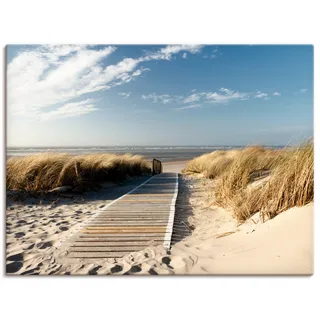 ARTland Wanddeko Leinwand Bilder Wandbild 60x45 cm Strand, Meer Maritim Düne Gräser Nordsee Landschaft Langeoog Steg«, T5RM