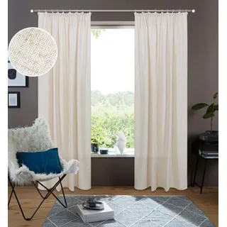 MY HOME Gardine »Rudy« Kräuselband 2 Stk. tlg. Halbtransparent, Leinenlook, Polyester-Leinen Mischung, 2-er Set,