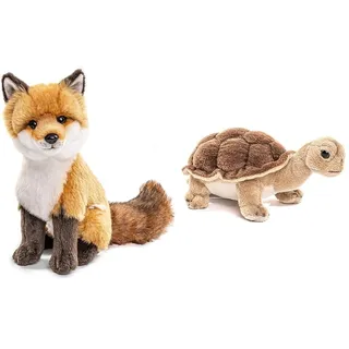 Uni-Toys - Rotfuchs klassisch - 27 cm (Höhe) - Plüsch-Fuchs, Waldtier - Plüschtier, Kuscheltier & - Landschildkröte - 19 cm (Länge) - Plüsch-Schildkröte - Plüschtier, Kuscheltier