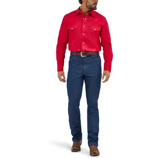 Wrangler Men's Authentic Cowboy Cut Work Western Long-Sleeve Firm Finish Shirt