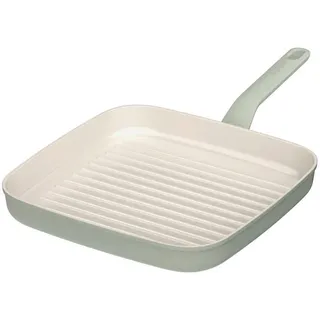 BergHOFF Pfanne , Salbeigrün , Metall , quadratisch , 28x4x28 cm , backofengeeignet, antihaftbeschichtet, mit Grillboden, schadstofffrei gemäß EU-Standards , Kochgeschirr, Pfannen, Bratpfannen