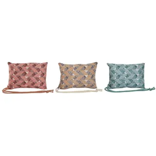 Home ESPRIT Kissen, Braun, Türkis, Koralle, 30 x 10 x 20 cm (3 Stück)