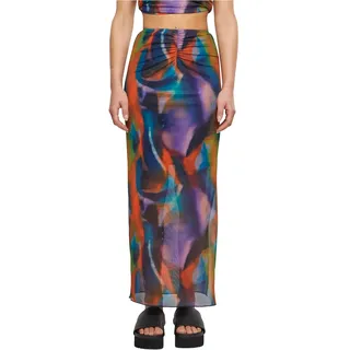 Urban Classics Damen Rock Ladies AOP Mesh Tube Skirt, Maxirock im AOP Design, Größen XS - XL