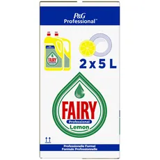 Fairy Professional Lemon Handgeschirrspülmittel, 20L (2er Pack x 2 x 5L), für den Einsatz in Gewerblichen Küchen, reinigt jeweils bis zu 50.000 Teller, selbst bei hartnäckigem Fett