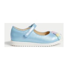 Girls M&S Collection Kids' Riptape Unicorn Mary Jane Shoes (4 Small - 2 Large) - Soft Blue Mix, Soft Blue Mix - 91⁄2 Small