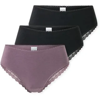 SCHIESSER Brasilslip "Modern Multipacks", Damen, Gr. 46, 909, sortiert 3, Single Jersey, Obermaterial: 95% Baumwolle, 5% Elasthan, körpernah, Unterhosen, Spitzenbänder, Single-Jersey, Baumwollmischung