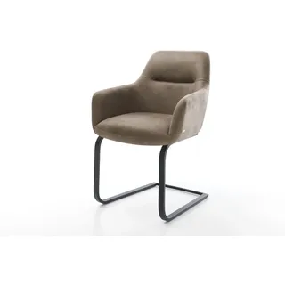 DeLife Freischwinger Pejo-Flex Mikrofaser taupe schwarz