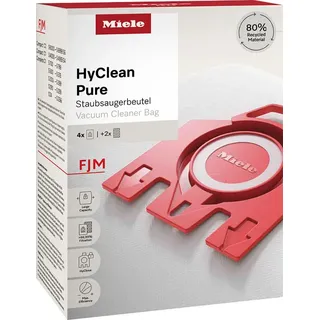Miele Staubsaugerbeutel »Miele Original Zubehör - Staubsaugerbeutel FJM HyClean Pure 2.0« 4er Pack Staubbeutel, 2er Pack Filter, weiß