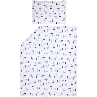 Meyco Baby Shapes Bettwäsche, Kinderbett (atmungsaktives Material, Bettbezug aus 100% Baumwolle, überraschender grafischer Druck, Maschinenwaschbar und trocknergeeignet, Maße: 100 x 135 cm), Lila