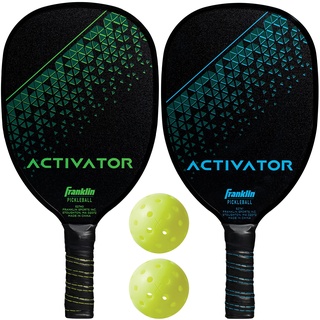 Franklin Sports Unisex-Erwachsene Pickleball Paddel und Ball Set, Holzaktivator, 2 Spieler, USAPA-genehmigt Aktivator Holzpaddel X-40, Mehrfarbig, Einheitsgröße