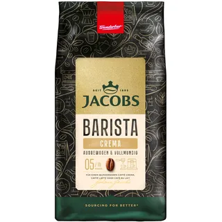 Jacobs Kaffeebohnen Barista Crema, ausgewogen mit Zitrus- & Nussnote, geröstet in Bremen, Intensität 5/10, Kaffee ganze Bohnen, 1 kg