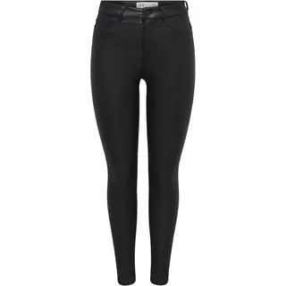 JDY Damen JDYnewthunder Coated High Skn PNT Noos Hose, Schwarz (Black), M/L30