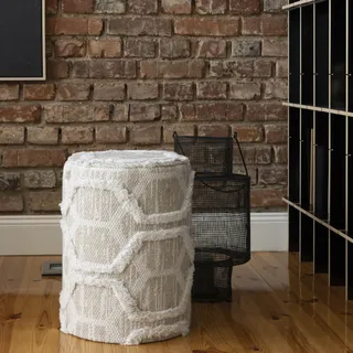 OBSESSION Sitzhocker OBSESSION "Hocker My Nomad Pouf", beige (sand), B:36cm H:50cm T:50cm, 80% Baumwolle, Hocker, Sitzhocker, rund, Ø 36 cm, Höhe 50 cm, handgearbeitet, Wohnzimmer & Schlafzimmer