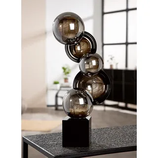 GILDE GLAS art Skulptur Rondo Glas schwarz-weiß glänzend, 39 cm | Glasskulptur, Dekofigur Maße B 19,5 x H 39 cm - ideal als Deko fürs Wohnzimmer