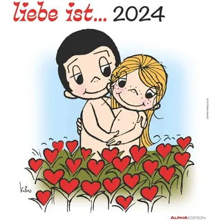 Liebe ist... 2024 - Wand-Kalender - 30x34 - Illustrationen - Paar