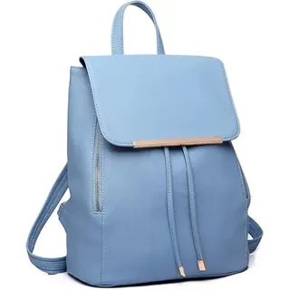 Miss Lulu Rucksack Damen Klein Wasserdicht Rucksack Cityrucksack Backpack Women Modern Backpack Damen PU Leder für Reisen Arbeit Schule (Hellblau)