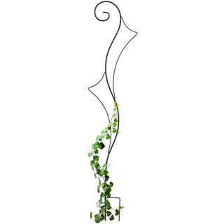 Relaxdays Rankhilfe Bodenstecker, Garten, HxB: 147 x 30 cm, Rankgitter für Kletterpflanzen, Metall, freistehend, schwarz