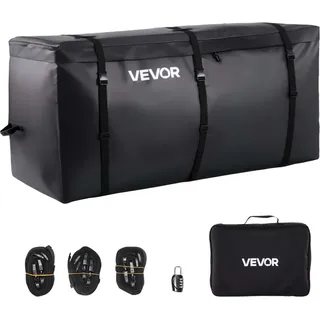 Vevor Gepäckträgertasche für Anhängerkupplung aus wasserdichtes 840D-PVC (0,85 m3), Gepäcktasche zur Aufbewahrung auf der Ladefläche von Lkws mit verstärkten Gurten für PKW SUVs Vans Schwarz