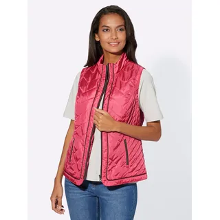 Steppweste CASUAL LOOKS, Damen, Gr. 48, pink (fuchsia), 100% Polyester, unifarben, Westen Steppweste