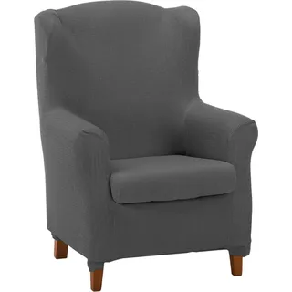 ECOMMERC3 Sofaüberwurf für Ohrensessel Überzug aus Duplex - Farbe Grau - rutschfest und super verstellbar, 100% Made in Spain