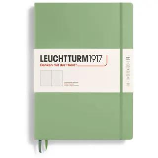 Leuchtturm1917 370260 Notizbuch Master Classic (A4+) Hardcover, 233 nummerierte Seiten, Salbei, dotted