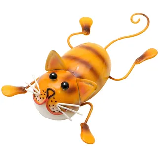 Dekohelden24 Metall Katze mit Magnet/Kühlschrankmagnet, Maße L/B/H: 15,5 x 10 x 5 cm