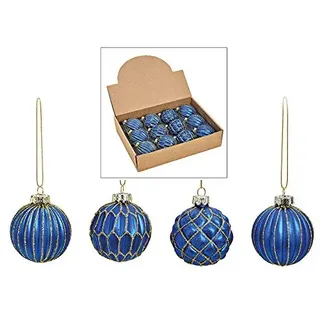 12 Weihnachtskugeln aus Glas – Ø 6 cm – Christbaumkugeln Set – Glaskugeln für Weihnachtsbaum – edle Tannenbaum Deko – klassisch, modern & elegant – Weihnachtsdeko Baumkugeln