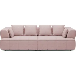 AULA BigSofa, Sitztiefe verstellbar, ohne Schlaffunktion, verstellbare Rückenlehne, modern, Farbe Puderrosa, 284x111x84/75 cm - Rosa