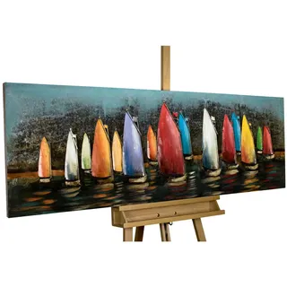 Kunstloft Metallbild Bunt 144/44 cm , Multicolor , Metall , 7.6x44 cm , Bilder & Rahmen, Bilder, Holz & Metallbilder