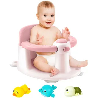 Baby Badesitz - Badewannensitz ab 6 bis 24 monate - Badewannen mit 4-starken Saugnäpfen und 360° Rundumschutz - Baby Bath Seat - Bad Dusche Geschenke für Neugeborene und neue Mütter