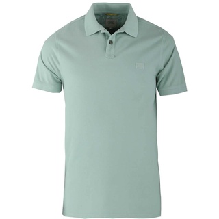 camel active Herren Basic Piqué Polo Reiner Baumwolle T-Shirt, Hellgrün (Light Aqua Green), L