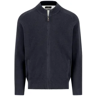 Strickjacke FYNCH-HATTON, Herren, Gr. 4XL, blau (navy), Strick, Obermaterial: 100% Baumwolle, unifarben, normal hüftbedeckend, Rundhals, Flachstrickbündchen, Strickjacken Strickjacke