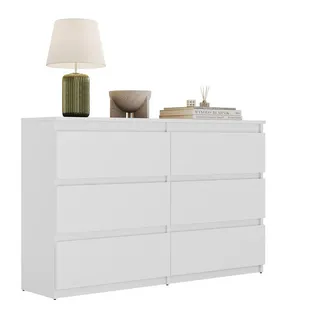 Lookway Sideboard Hana M6 Weiß 120cm , Holzwerkstoff , 120x74.4x30 cm , Kleinmöbel, Kommoden, Sideboards